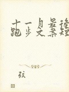 十一月最后一天跑步文案短句