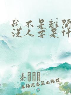 我不是离开你就没人要是什么歌