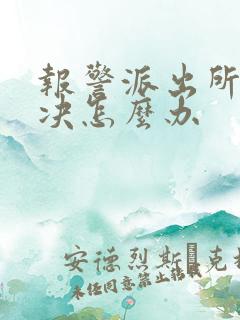 报警派出所不解决怎么办