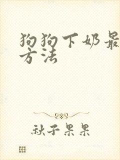 狗狗下奶最快的方法