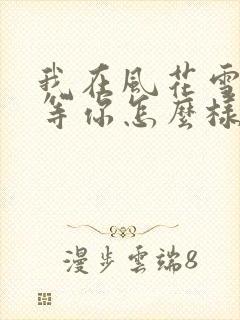 我在风花雪月里等你怎么样