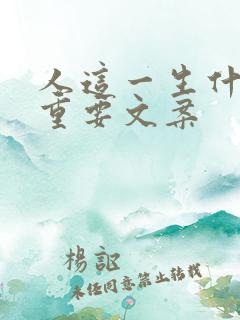 人这一生什么最重要文案