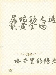 属蛇的人适合佩戴黄金吗