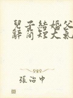 儿子结婚父亲致辞简短大气发言稿