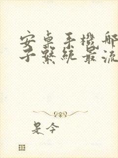 安卓手机哪个牌子系统最流畅