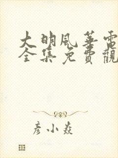 大明风华电视剧全集免费观看西瓜