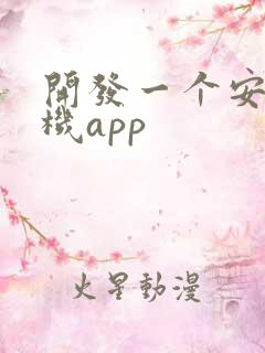开发一个安卓手机app