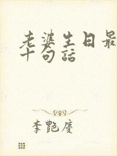 老婆生日最感动十句话