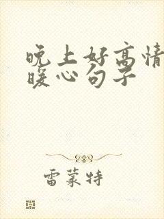 晚上好高情商的暖心句子