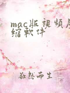 mac版视频压缩软件