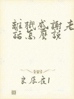 离职感谢老板的话怎么说