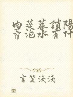 肉苁蓉锁阳淫羊藿泡水有什么功效