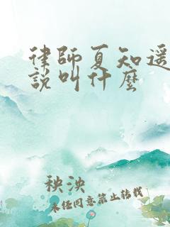 律师夏知遥的小说叫什么