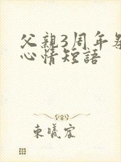 父亲3周年祭日心情短语