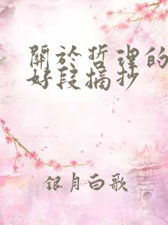 关于哲理的好句好段摘抄