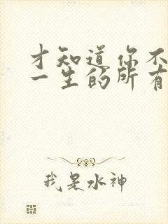 才知道你不是我一生的所有是啥歌