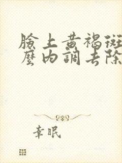 脸上黄褐斑要怎么内调去除