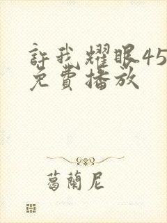 许我耀眼45集免费播放