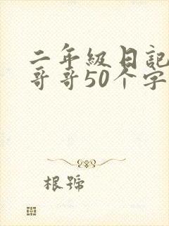 二年级日记我的哥哥50个字