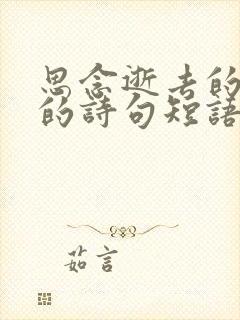 思念逝去的亲人的诗句短语