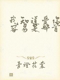 我知道爱你并不容易是哪首歌的歌词