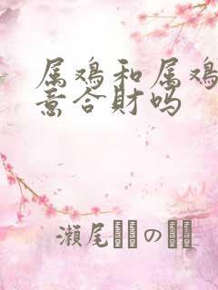 属鸡和属鸡做生意合财吗