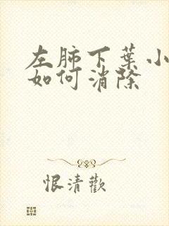 左肺下叶小结节如何消除