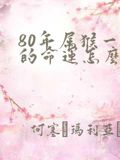 80年属猴一生的命运怎么样