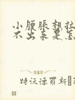 小腹胀想拉屎拉不出来是怎么回事