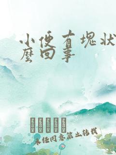 小便有块状物怎么回事