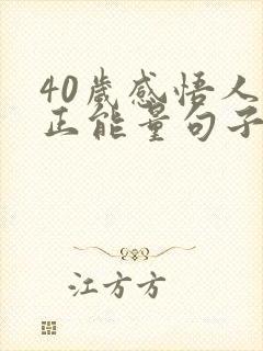 40岁感悟人生正能量句子