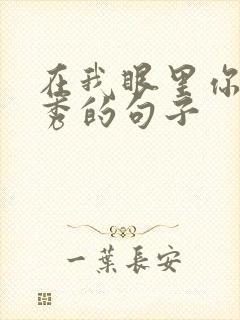 在我眼里你最优秀的句子