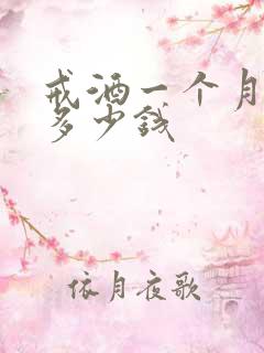 戒酒一个月需要多少钱