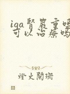 iga肾严重吗可以治疗吗