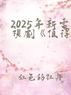 2025年新电视剧《值得爱》
