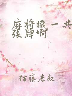 麻将机一共多少张牌啊