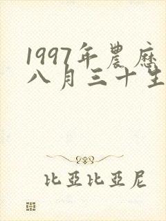 1997年农历八月三十生人命运