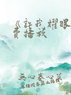 《许我耀眼》免费播放