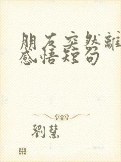 朋友突然离世的感悟短句