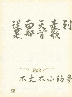 从白天走到黑夜是哪首歌