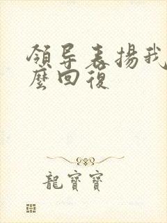 领导表扬我该怎么回复