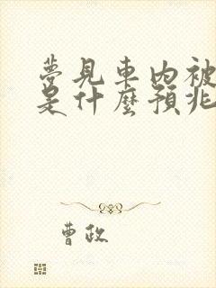 梦见车内被盗了是什么预兆