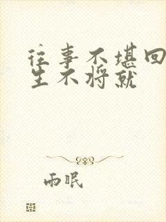 往事不堪回首余生不将就