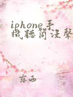 iphone手机听筒没声音免提有