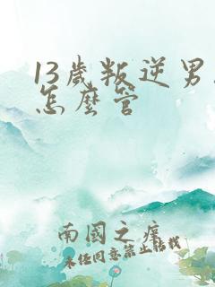 13岁叛逆男孩怎么管