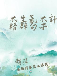 不生气不计较的精辟句子