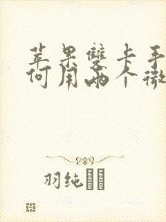 苹果双卡手机如何用两个微信