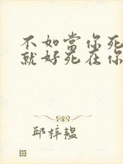 不如当你死掉了就好死在你离开的那一秒