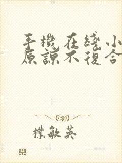 手机在线小说不原谅不复合苏小姐独美