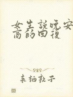 女生说晚安高情商的回复